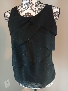Covington Black Layered Sleeveless Blouse